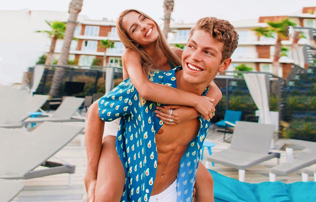 What to wear under a Hawaiian shirt? Couple 