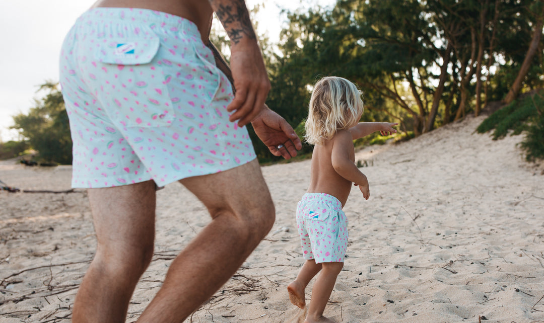 Dad and Son Matching Swim Trunks for Fun Family Adventures!