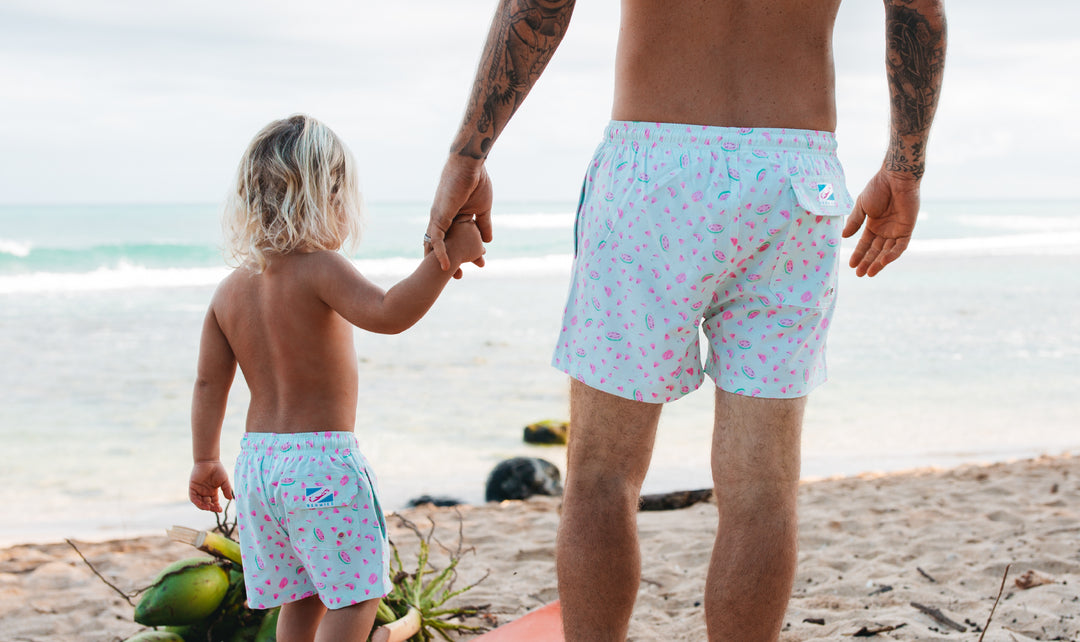 Father and Son Matching Swim Trunks for Perfect Poolside Bonding!