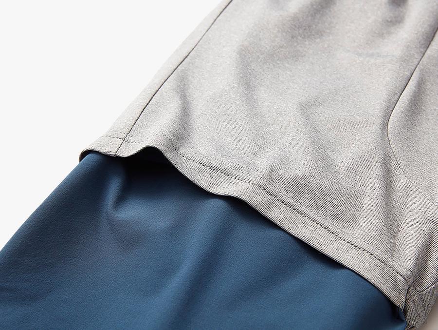 What materials are men compression liner swim trunks made of?