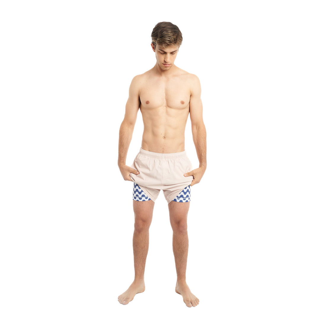 Khaki (Navy Wavy)