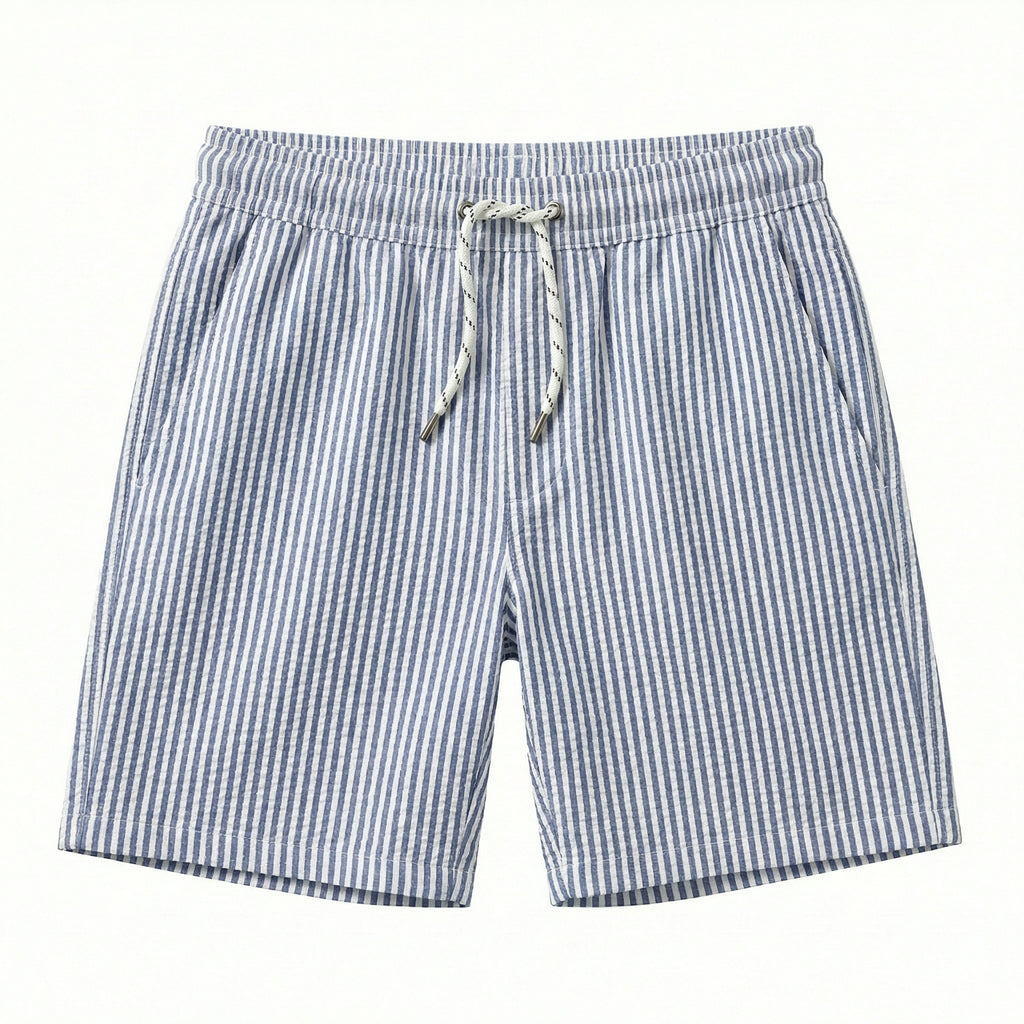 Men's Navy Seersucker Shorts 7