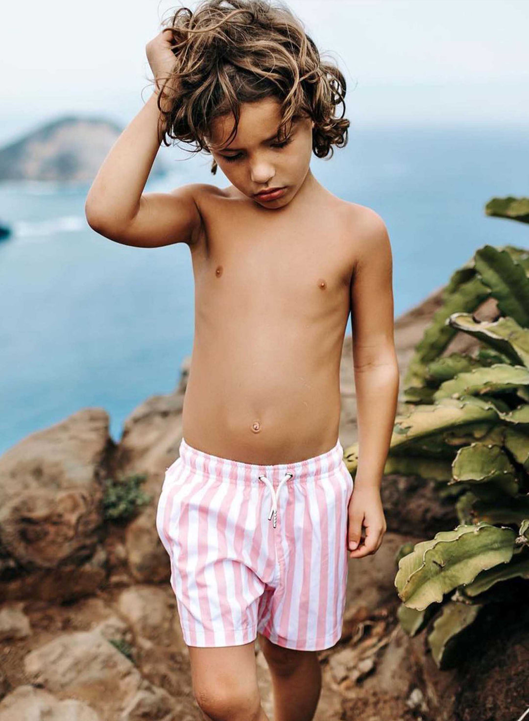 Copy of Pink Stripes - Kids Swim Trunks