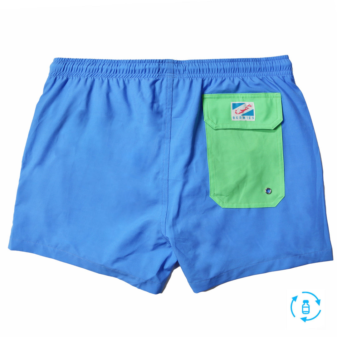 Blue Solid W/ Green Pocket - Women