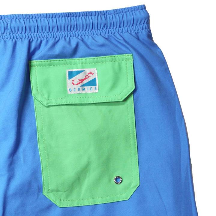 Blue Solid W/ Green Pocket - Women