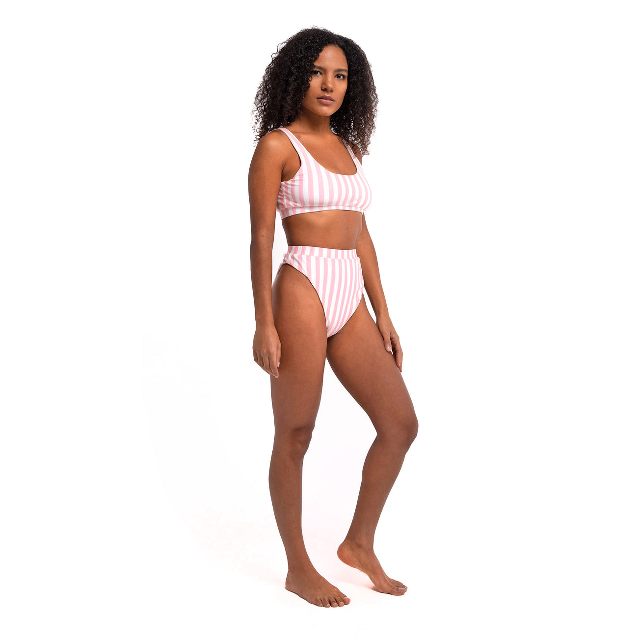 Pink striped hot sale bikini