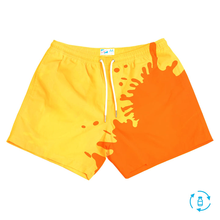 Yellow to Orange - 5" Swim Trunks + Color Changing